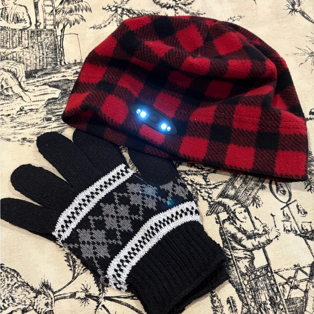 Lighted Power Cap & Knit gloves